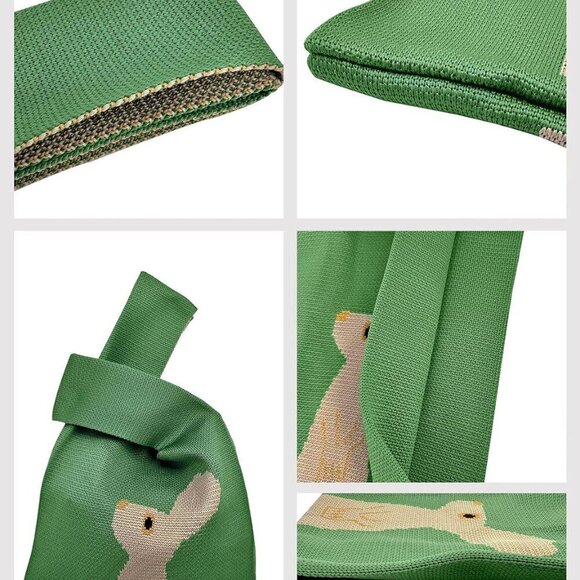 Wrist Handbag Women Crochet Tote Small Woven Shoulder Bag Carry-All - Picture 6 of 6